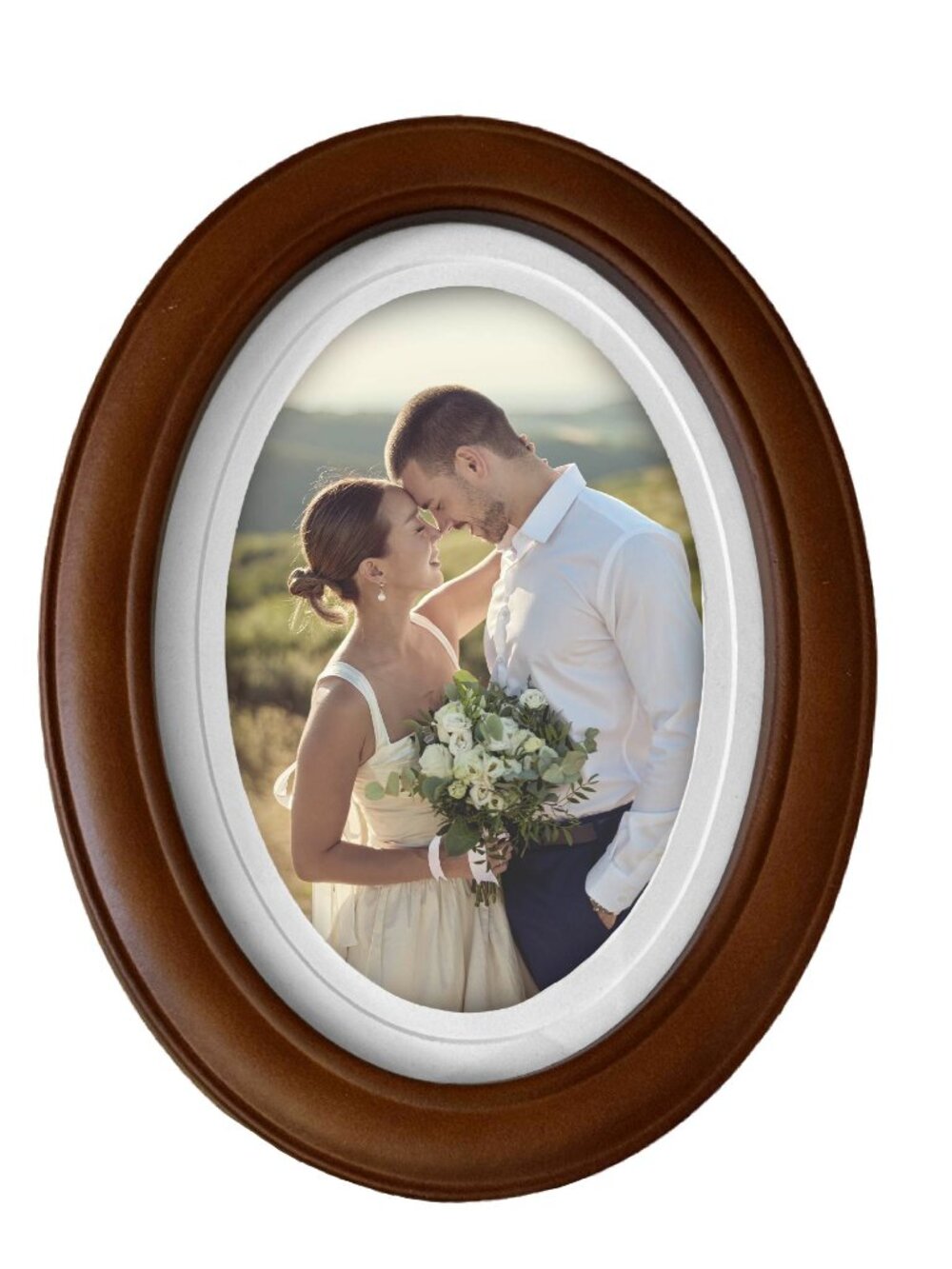 5x7 Oval Double Matte Wood Picture Frame